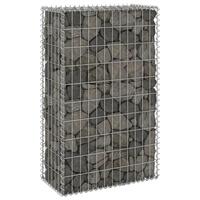 Gabionvæg med dæksler 60x30x100 cm galvaniseret stål