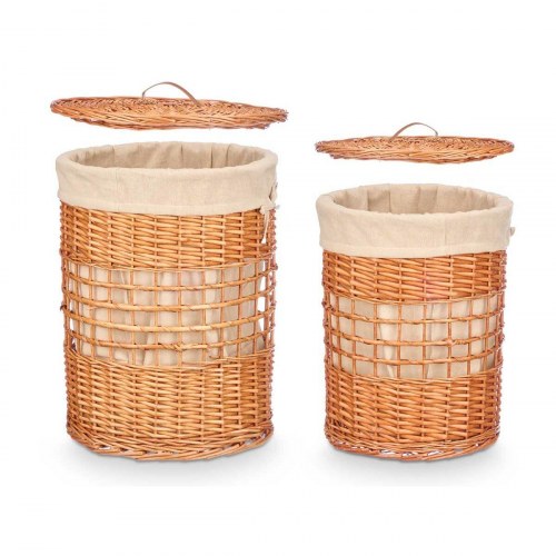 Kipit vasketøjskurve i naturflet - sæt med 2
