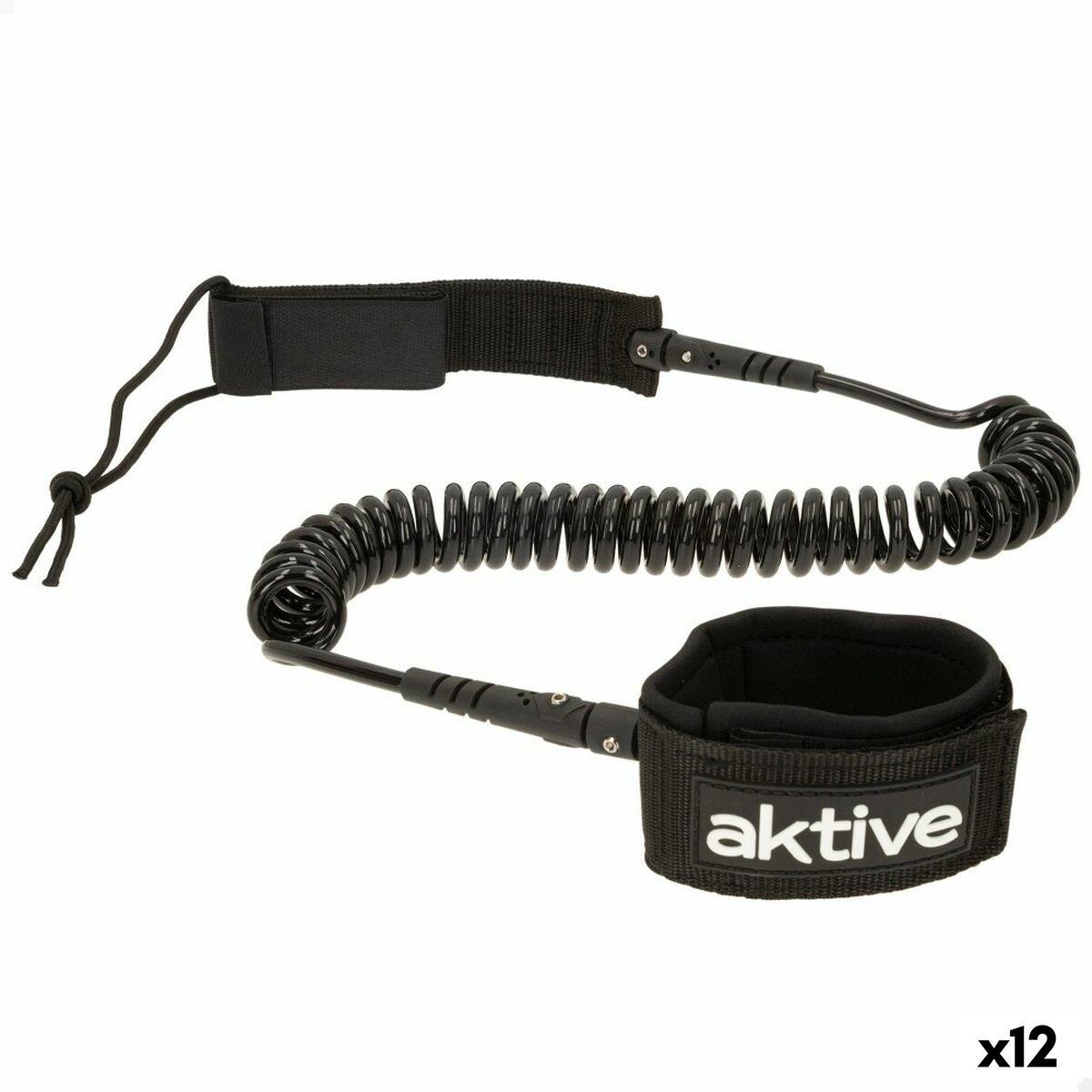 Paddle surf leash spiral - Aktive, sort 20 cm