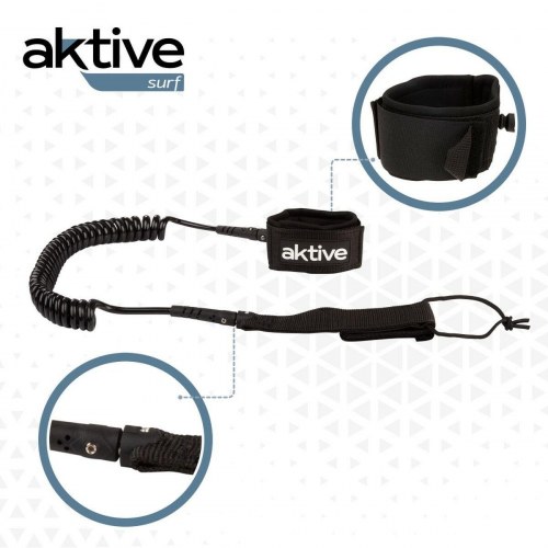 Paddle surf leash spiral - Aktive, sort 20 cm