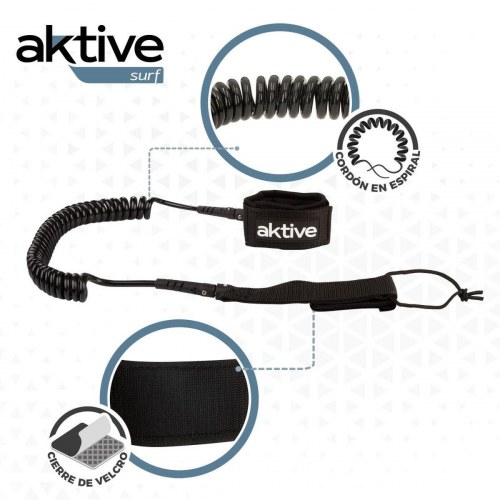 Paddle surf leash spiral - Aktive, sort 20 cm