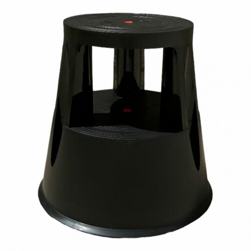 Arbejdsskammel med hjul Plabell - sort, plastik, 43,5 × 28,5 cm