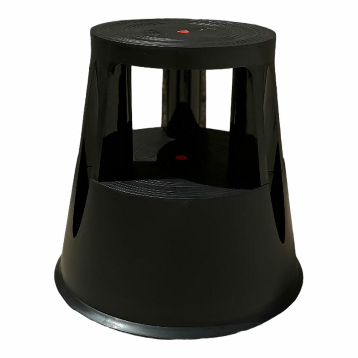 Arbejdsskammel med hjul Plabell - sort, plastik, 43,5 × 28,5 cm