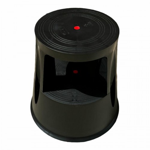 Arbejdsskammel med hjul Plabell - sort, plastik, 43,5 × 28,5 cm