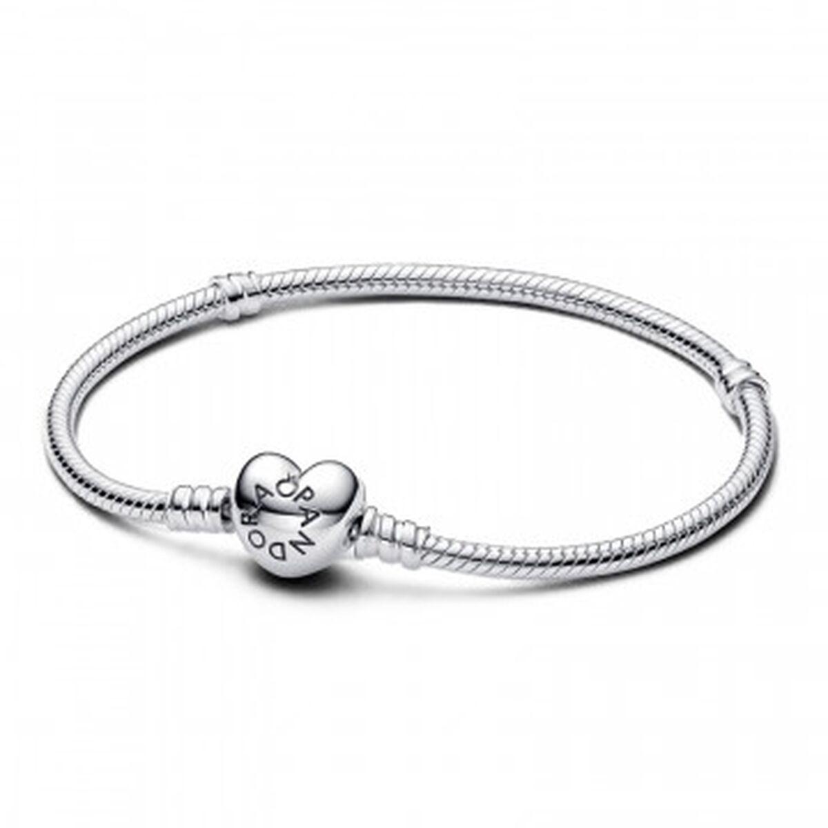 Armbånd dame Pandora - sølvfarvet hjerte-lås 593400C01-19