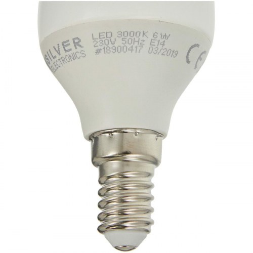 LED pære Silver Electronics E14 6 W 3000 K - 960 lm, hvid