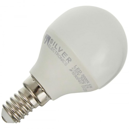 LED pære Silver Electronics E14 6 W 3000 K - 960 lm, hvid
