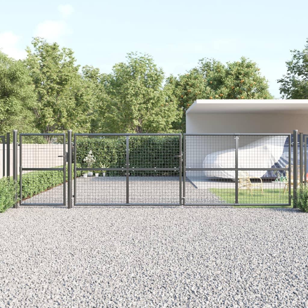 Gitterlåge til havehegn 500x175 cm galvaniseret stål mørkegrå