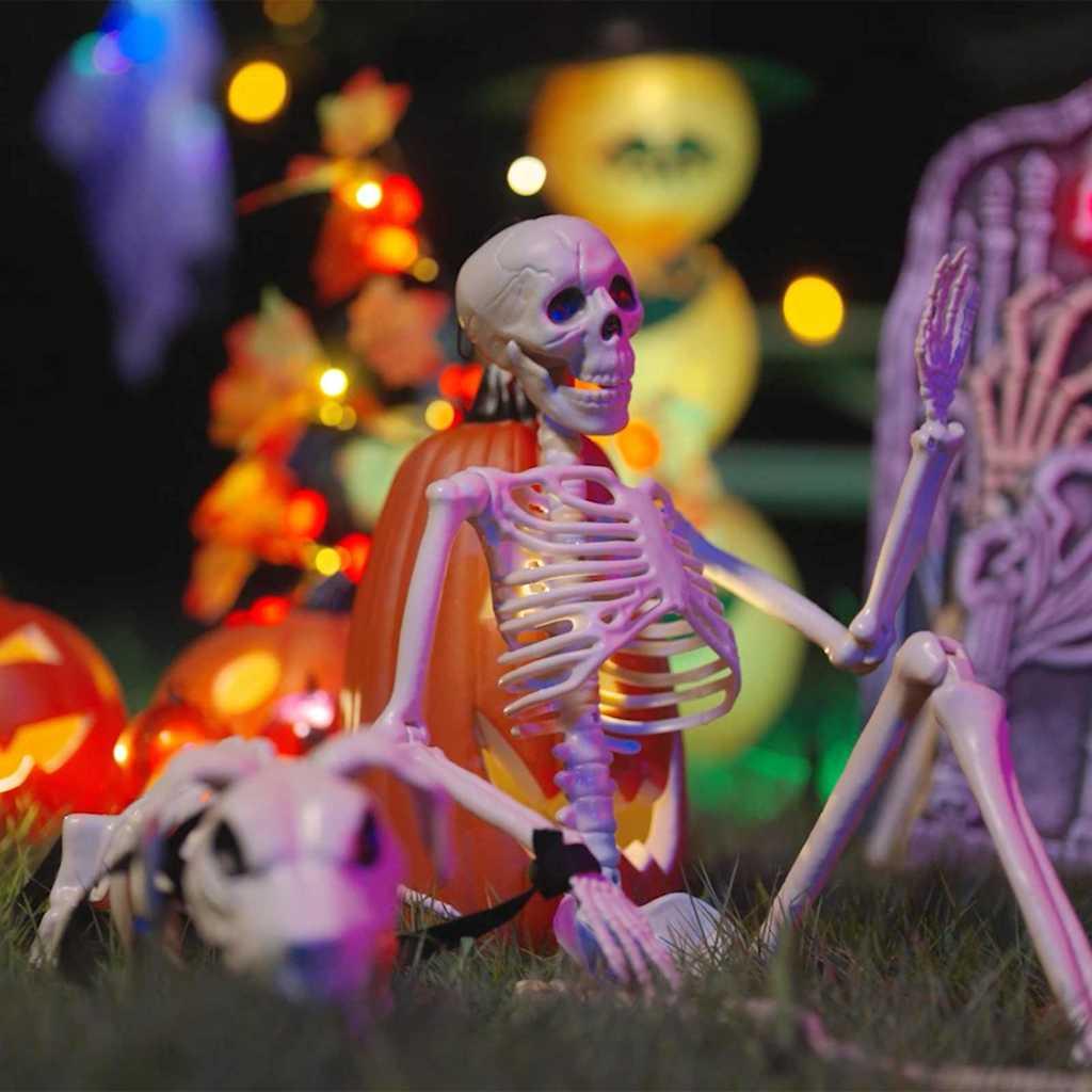 Halloween Dekoration Skelet 2 stk Hvid 155 x 38.5 cm