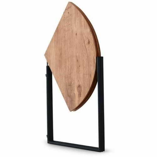 Spisebord rundt med tredelt bordplade og sort stel