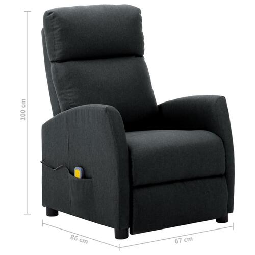 Massagestol stof mørkegrå