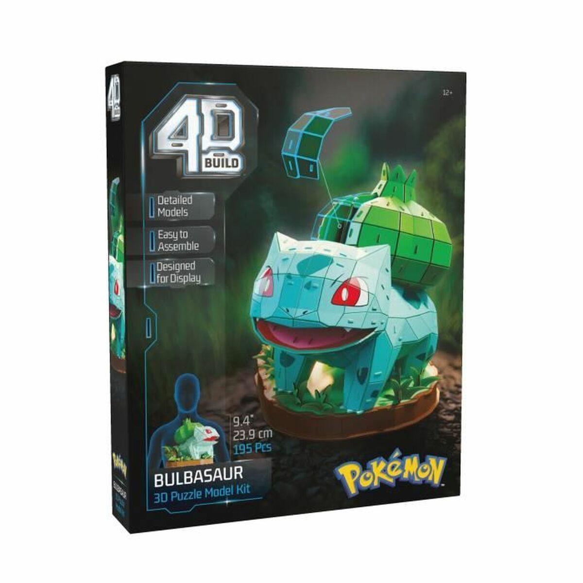 Spin Master Pokémon 4D Build - Bulbasaur 3D puslespil, 195 dele