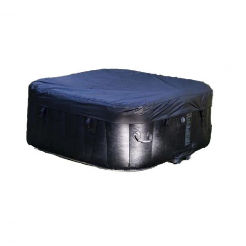 Oppusteligt spa Sunspa - firkantet, sort, 6 personer (185 × 185 × 65 cm)