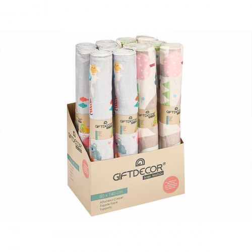 Børnetæppe med dyremotiver 140 × 80 cm - Multifarvet (12 stk.)