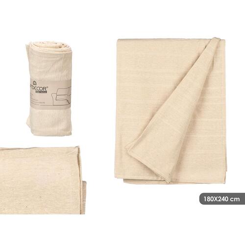 Sengetæppe beige 180 × 240 cm med striber - (9 stk.)