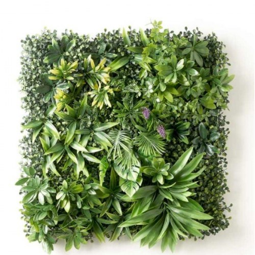 Ibergarden lodret have - kunstig plantevæg, plastik ark 50 × 50 cm, gul/grøn/lilla (10 stk.)