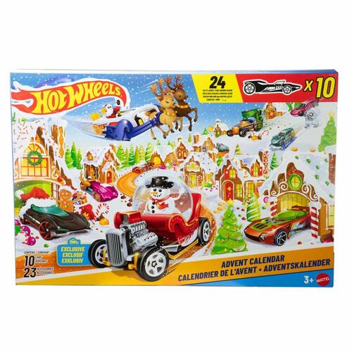Julekalender Hot Wheels - multifarvet adventskalender til børn 3+