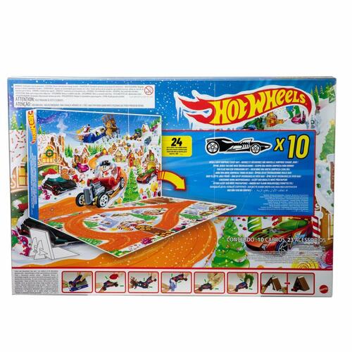 Julekalender Hot Wheels - multifarvet adventskalender til børn 3+