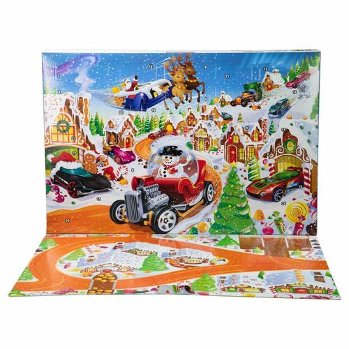 Julekalender Hot Wheels - multifarvet adventskalender til børn 3+