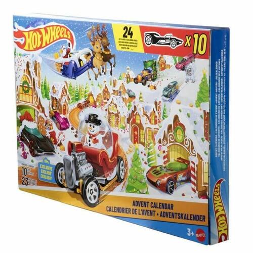 Julekalender Hot Wheels - multifarvet adventskalender til børn 3+