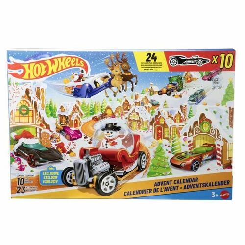 Julekalender Hot Wheels - multifarvet adventskalender til børn 3+