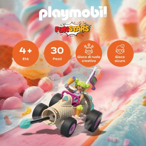 Legetøjssæt Playmobil FunStars Racing isvaffel - 30 dele