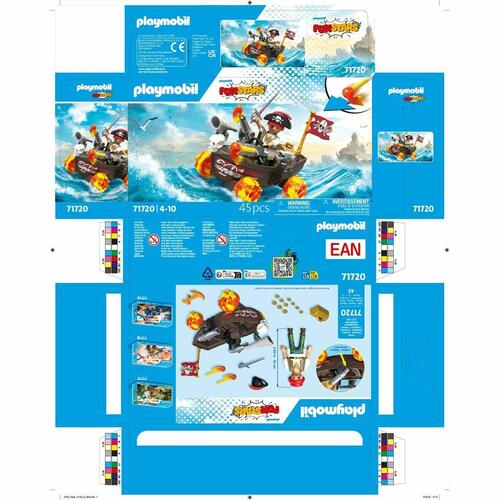 Legetøjssæt Playmobil Racing piratskib - 45 dele