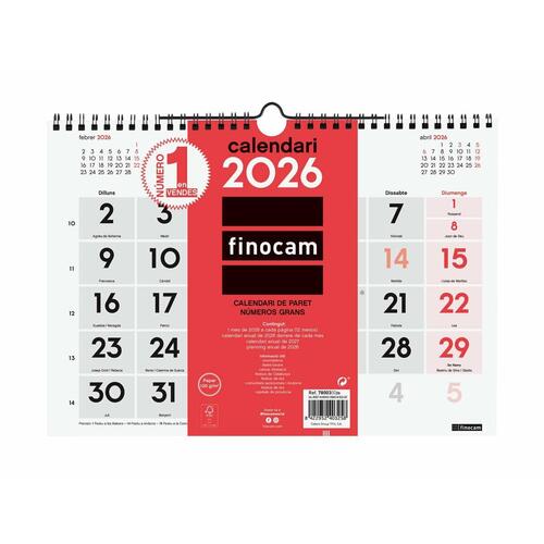 Vægkalender Finocam A4 - månedsoversigt 30 × 21 cm