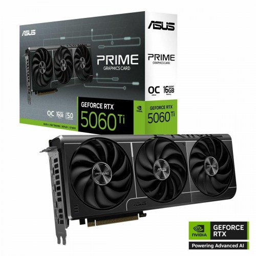 Asus GeForce RTX 5060 Ti - 16 GB GDDR7 grafikkort (3x blæsere)