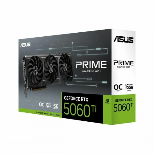 Asus GeForce RTX 5060 Ti - 16 GB GDDR7 grafikkort (3x blæsere)