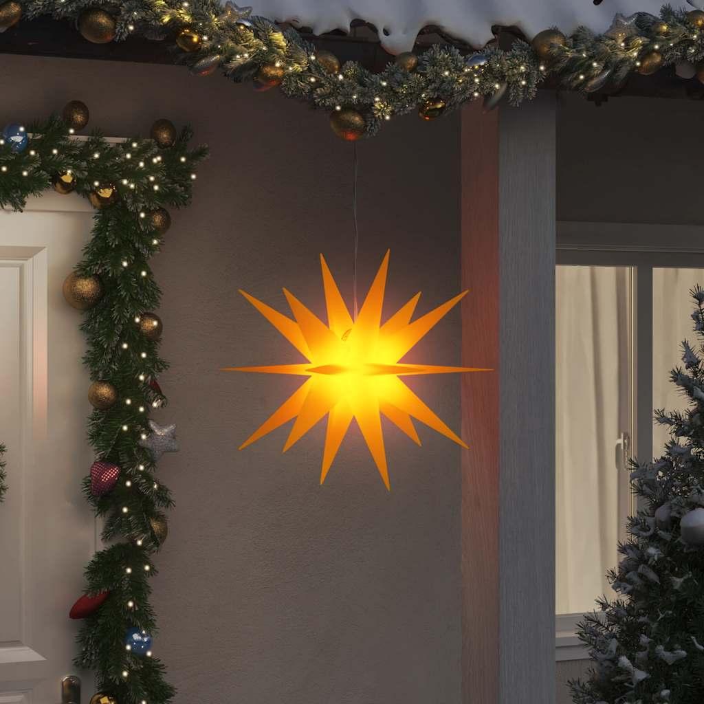 Juledekoration med LED-lys foldbar 57 cm gul