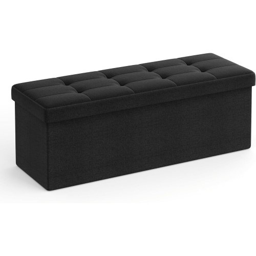 Opbevaringsbænk med låg 110 x 38 x 38 cm, sort