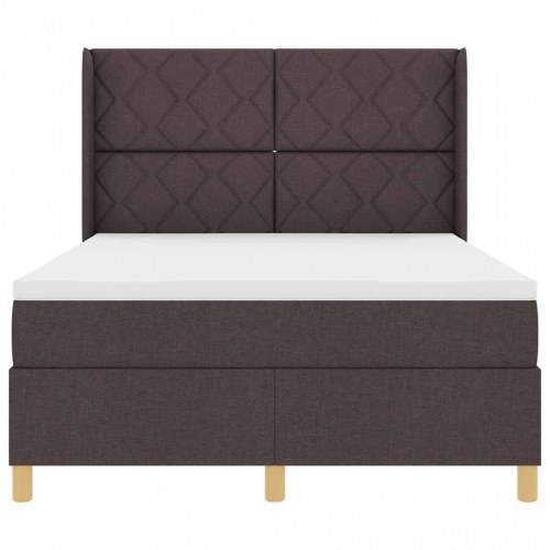Kontinentalseng med madras Brun 160 x 200 cm Stof
