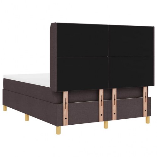Kontinentalseng med madras Brun 160 x 200 cm Stof