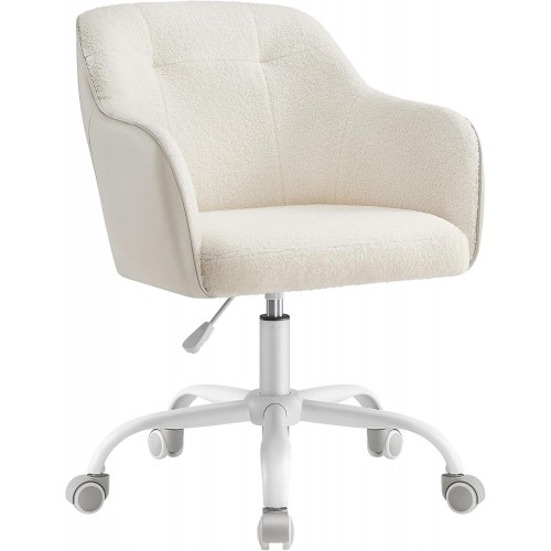 Kontorstol med armlæn – SONGMICS – drejbar, højdejusterbar, cappuccino beige