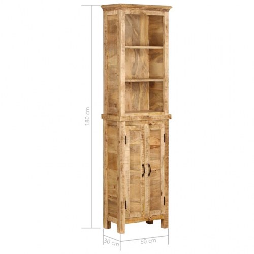 Bogreol i massivt mangotræ 50 × 30 × 180 cm - med skab
