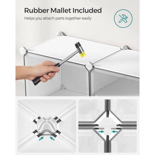 Skoreol med låger modulært skoskab, 10 rum, hvid