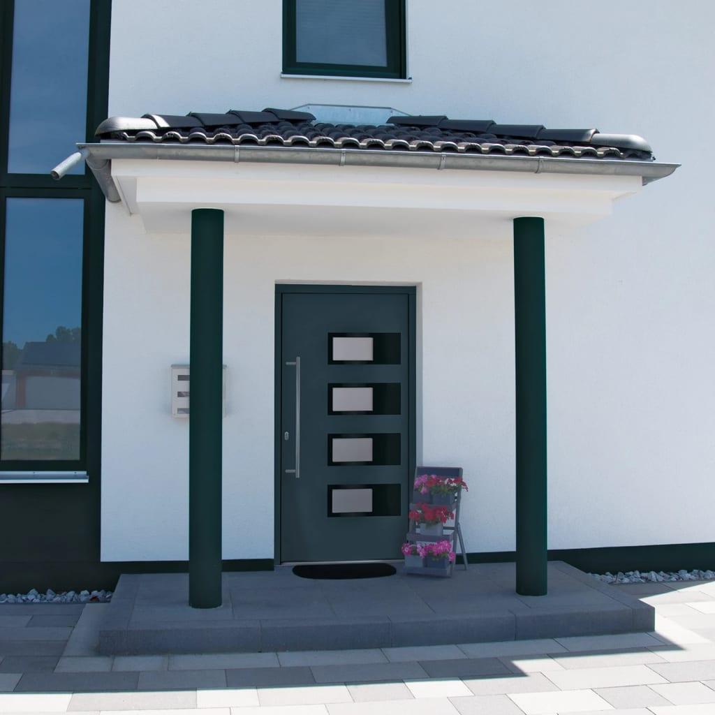 Hoveddør 100x200 cm aluminium og PVC antracitgrå