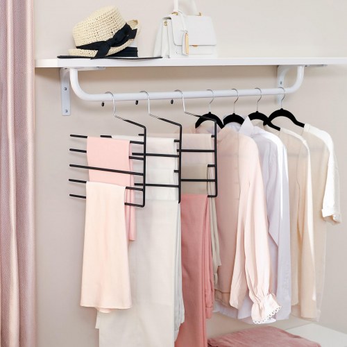 Buksebøjler 5-niveau sæt á 4, pladsbesparende, åben ende, skridsikre, sort