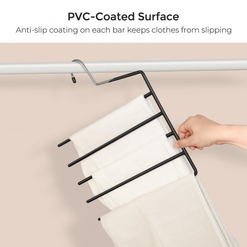 Buksebøjler 5-niveau sæt á 4, pladsbesparende, åben ende, skridsikre, sort