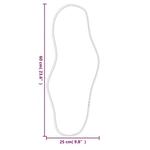 Vægspejl 60 × 25 cm - guldfarvet, organisk form