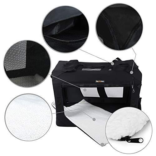 Hundebur stof – FEANDREA sammenklappeligt, 70 × 52 × 52 cm, sort