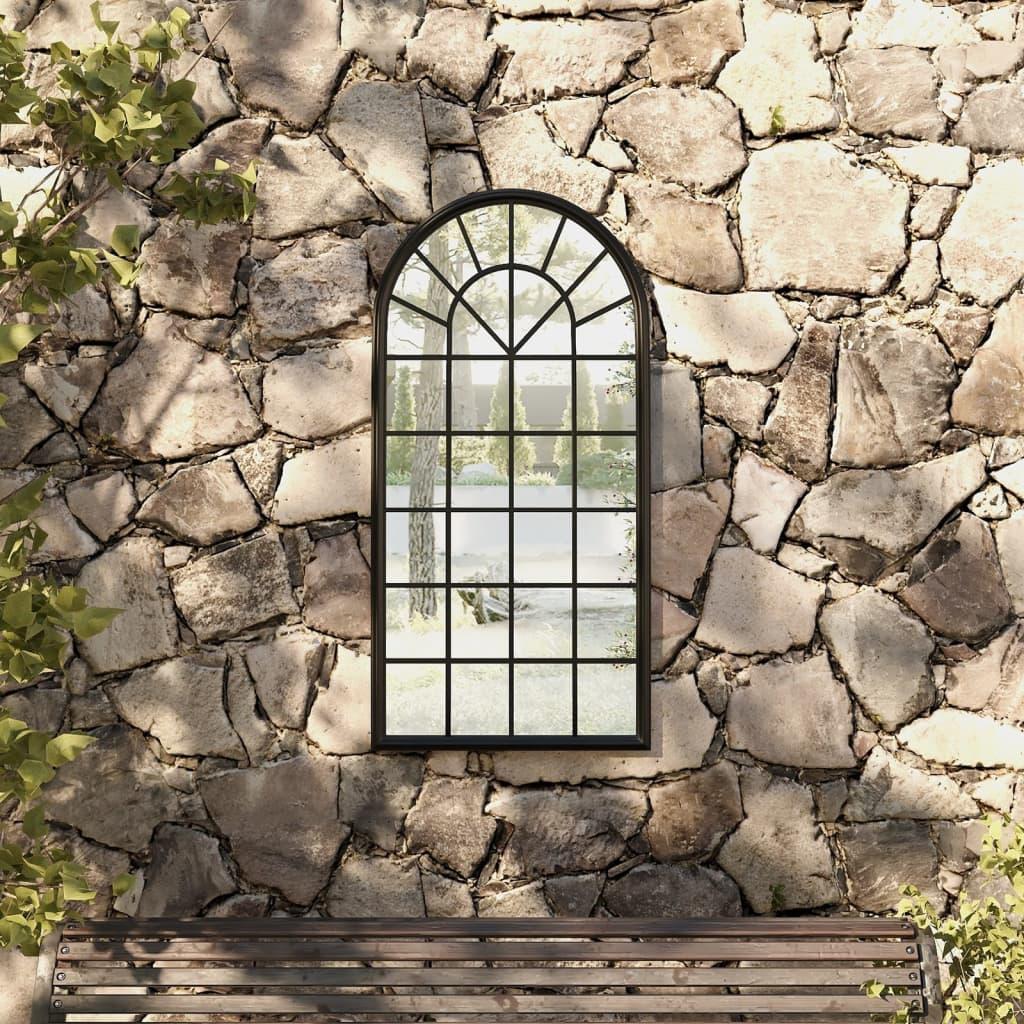 Havespejl 90x45 cm jern sort