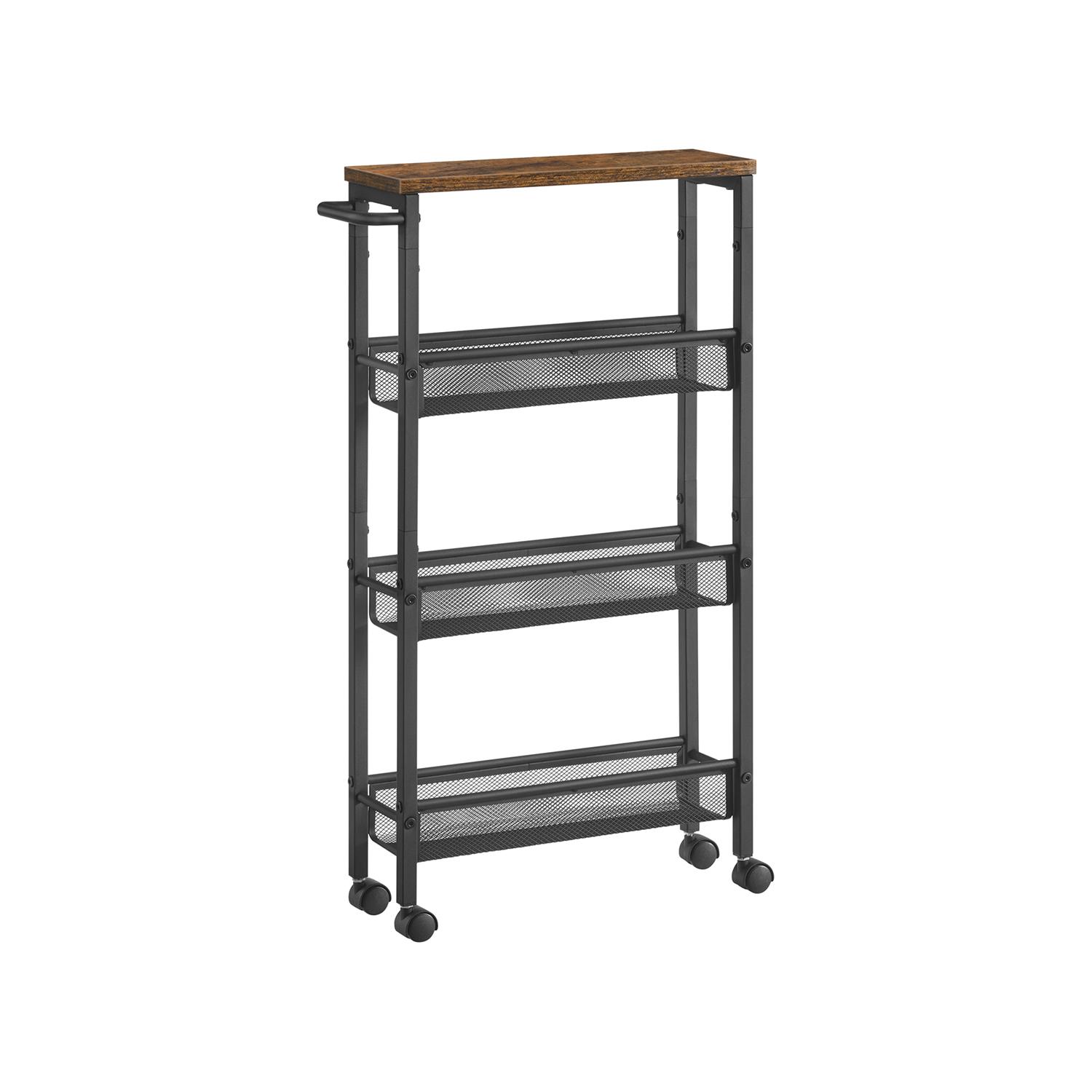 Rullebord smalt på hjul 4 niveauer, vintage brun/sort