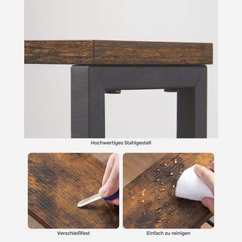 Rullebord smalt på hjul 4 niveauer, vintage brun/sort