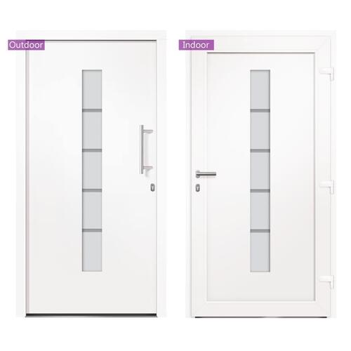 Hoveddør 100x210 cm aluminium og PVC hvid