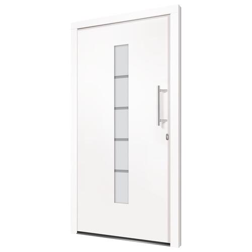 Hoveddør 100x210 cm aluminium og PVC hvid