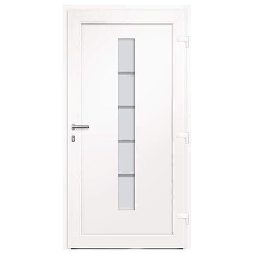 Hoveddør 100x210 cm aluminium og PVC hvid