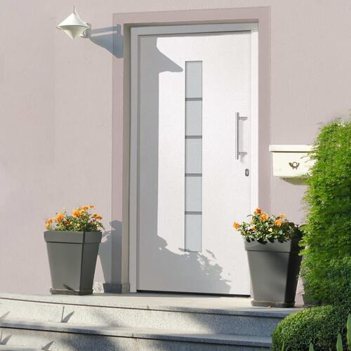 Hoveddør 100x200 cm aluminium og PVC hvid