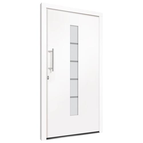 Hoveddør 100x200 cm aluminium og PVC hvid